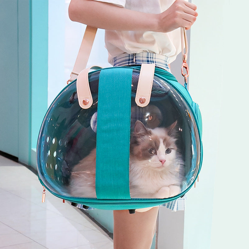 Pet Backpack with Transparent Design for Cats and Dogs